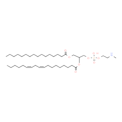 ChemSpider 2D Image | 6-Hydroxy-6-oxido-12-oxo-5,7,11-trioxa-2-aza-6lambda~5~-phosphaheptacosan-9-yl (9Z,12Z)-9,12-octadecadienoate | C40H76NO8P