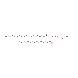 ChemSpider 2D Image | 6-Hydroxy-6-oxido-9-(palmitoyloxy)-5,7-dioxa-2-aza-6lambda~5~-phosphadecan-10-yl (8Z,11Z,14Z)-8,11,14-icosatrienoate | C42H78NO8P