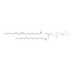 ChemSpider 2D Image | 6-Hydroxy-2-methyl-6-oxido-9-(pentadecanoyloxy)-5,7-dioxa-2-aza-6lambda~5~-phosphadecan-10-yl (9Z,12Z)-9,12-octadecadienoate | C40H76NO8P