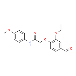 ChemSpider 2D Image | 2-(2-Ethoxy-4-formylphenoxy)-N-(4-methoxyphenyl)acetamide | C18H19NO5