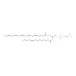 ChemSpider 2D Image | 6-Hydroxy-2-methyl-6-oxido-9-[(9Z)-9-tetradecenoyloxy]-5,7-dioxa-2-aza-6lambda~5~-phosphadecan-10-yl (5Z,8Z,11Z,14Z,17Z)-5,8,11,14,17-icosapentaenoate | C41H70NO8P
