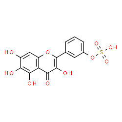 ChemSpider 2D Image | 3-(3,5,6,7-Tetrahydroxy-4-oxo-4H-chromen-2-yl)phenyl hydrogen sulfate | C15H10O10S