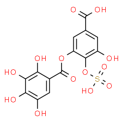ChemSpider 2D Image | 3-Hydroxy-4-(sulfooxy)-5-[(2,3,4,5-tetrahydroxybenzoyl)oxy]benzoic acid | C14H10O13S
