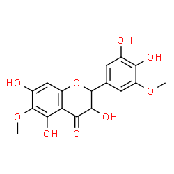 ChemSpider 2D Image | 2-(3,4-Dihydroxy-5-methoxyphenyl)-3,5,7-trihydroxy-6-methoxy-2,3-dihydro-4H-chromen-4-one | C17H16O9