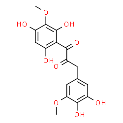 ChemSpider 2D Image | 3-(3,4-Dihydroxy-5-methoxyphenyl)-1-(2,4,6-trihydroxy-3-methoxyphenyl)-1,2-propanedione | C17H16O9