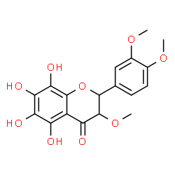 ChemSpider 2D Image | 2-(3,4-Dimethoxyphenyl)-5,6,7,8-tetrahydroxy-3-methoxy-2,3-dihydro-4H-chromen-4-one | C18H18O9