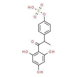 ChemSpider 2D Image | 4-[1-Oxo-1-(2,4,6-trihydroxyphenyl)-2-propanyl]phenyl hydrogen sulfate | C15H14O8S