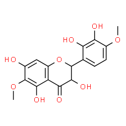 ChemSpider 2D Image | 2-(2,3-Dihydroxy-4-methoxyphenyl)-3,5,7-trihydroxy-6-methoxy-2,3-dihydro-4H-chromen-4-one | C17H16O9