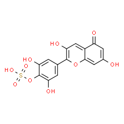 ChemSpider 2D Image | 4-(3,7-Dihydroxy-5-oxo-5H-chromen-2-yl)-2,6-dihydroxyphenyl hydrogen sulfate | C15H10O10S