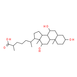 ChemSpider 2D Image | (8xi,9xi,17xi)-3,7,12-Trihydroxycholestan-26-oic acid | C27H46O5