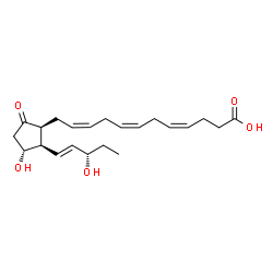 ChemSpider 2D Image | (4Z,7Z,10Z)-12-{(1S,2R,3R)-3-Hydroxy-2-[(1E,3S)-3-hydroxy-1-penten-1-yl]-5-oxocyclopentyl}-4,7,10-dodecatrienoic acid | C22H32O5