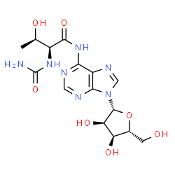 ChemSpider 2D Image | N-(N-Carbamoyl-L-threonyl)adenosine | C15H21N7O7