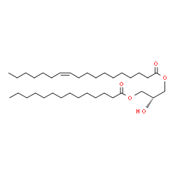 ChemSpider 2D Image | 2-Hydroxy-3-(tetradecanoyloxy)propyl (11Z)-11-octadecenoate | C35H66O5