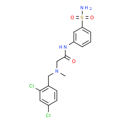 ChemSpider 2D Image | N~2~-(2,4-Dichlorobenzyl)-N~2~-methyl-N-(3-sulfamoylphenyl)glycinamide | C16H17Cl2N3O3S