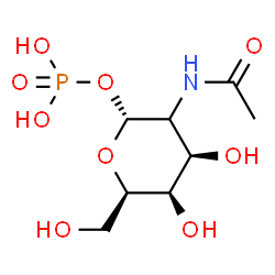 ChemSpider 2D Image | (2xi)-2-Acetamido-2-deoxy-1-O-phosphono-alpha-D-lyxo-hexopyranose | C8H16NO9P