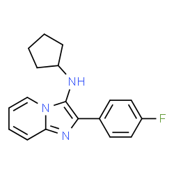 ChemSpider 2D Image | N-Cyclopentyl-2-(4-fluorophenyl)imidazo[1,2-a]pyridin-3-amine | C18H18FN3