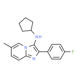 ChemSpider 2D Image | N-Cyclopentyl-2-(4-fluorophenyl)-6-methylimidazo[1,2-a]pyridin-3-amine | C19H20FN3