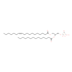 ChemSpider 2D Image | (2R)-3-(Phosphonooxy)-2-(tetradecanoyloxy)propyl (11Z)-11-octadecenoate | C35H67O8P