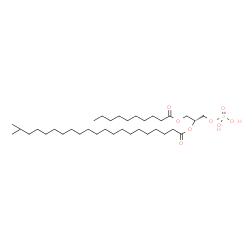 ChemSpider 2D Image | (2R)-1-(Decanoyloxy)-3-(phosphonooxy)-2-propanyl 20-methylhenicosanoate | C35H69O8P