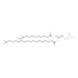 ChemSpider 2D Image | (2R)-1-[(10-Methyldodecanoyl)oxy]-3-(phosphonooxy)-2-propanyl 17-methyloctadecanoate | C35H69O8P