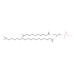 ChemSpider 2D Image | (2R)-1-[(10-Methylundecanoyl)oxy]-3-(phosphonooxy)-2-propanyl 18-methylnonadecanoate | C35H69O8P