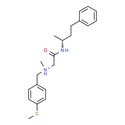 ChemSpider 2D Image | N-Methyl-N-[4-(methylsulfanyl)benzyl]-2-oxo-2-{[(2R)-4-phenyl-2-butanyl]amino}ethanaminium | C21H29N2OS