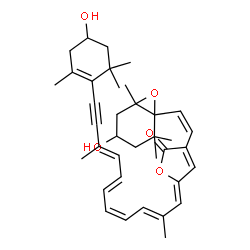 ChemSpider 2D Image | (5Z)-5-[(2E,4Z,6E,8E)-11-(4-Hydroxy-2,6,6-trimethyl-1-cyclohexen-1-yl)-2,9-dimethyl-2,4,6,8-undecatetraen-10-yn-1-ylidene]-3-[(Z)-2-(4-hydroxy-2,2,6-trimethyl-7-oxabicyclo[4.1.0]hept-1-yl)vinyl]-2(5H)
-furanone | C37H46O5