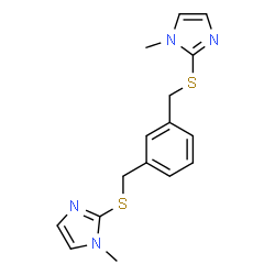 ChemSpider 2D Image | 2,2'-[1,3-Phenylenebis(methylenesulfanediyl)]bis(1-methyl-1H-imidazole) | C16H18N4S2