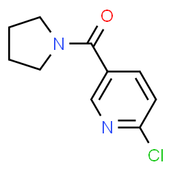 ChemSpider 2D Image | 2-chloro-5-(1-pyrrolidinylcarbonyl)pyridine | C10H11ClN2O