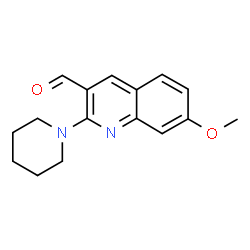 ChemSpider 2D Image | 7-Methoxy-2-(1-piperidinyl)-3-quinolinecarbaldehyde | C16H18N2O2