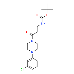 ChemSpider 2D Image | 2-Methyl-2-propanyl {3-[4-(3-chlorophenyl)-1-piperazinyl]-3-oxopropyl}carbamate | C18H26ClN3O3