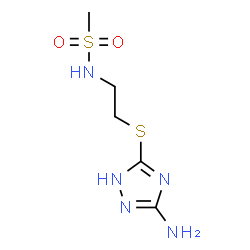 ChemSpider 2D Image | N-{2-[(3-Amino-1H-1,2,4-triazol-5-yl)sulfanyl]ethyl}methanesulfonamide | C5H11N5O2S2