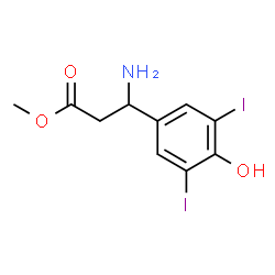 ChemSpider 2D Image | Methyl 3-amino-3-(4-hydroxy-3,5-diiodophenyl)propanoate | C10H11I2NO3