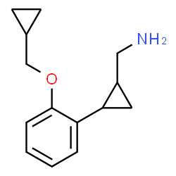 ChemSpider 2D Image | 1-{2-[2-(Cyclopropylmethoxy)phenyl]cyclopropyl}methanamine | C14H19NO