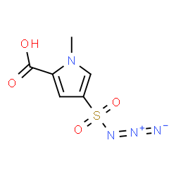 ChemSpider 2D Image | 3-[(5-Carboxy-1-methyl-1H-pyrrol-3-yl)sulfonyl]-1,2-triazadien-2-ium-1-ide | C6H6N4O4S