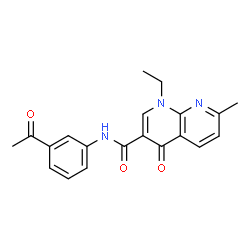 ChemSpider 2D Image | N-(3-Acetylphenyl)-1-ethyl-7-methyl-4-oxo-1,4-dihydro-1,8-naphthyridine-3-carboxamide | C20H19N3O3