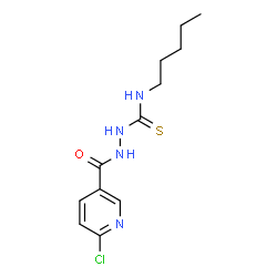 ChemSpider 2D Image | 2-[(6-Chloro-3-pyridinyl)carbonyl]-N-pentylhydrazinecarbothioamide | C12H17ClN4OS