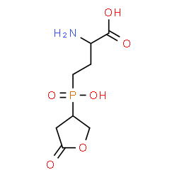 ChemSpider 2D Image | 2-Amino-4-[hydroxy(5-oxotetrahydro-3-furanyl)phosphoryl]butanoic acid | C8H14NO6P