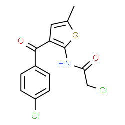 ChemSpider 2D Image | 2-Chloro-N-[3-(4-chlorobenzoyl)-5-methyl-2-thienyl]acetamide | C14H11Cl2NO2S
