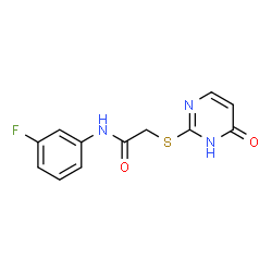 ChemSpider 2D Image | N-(3-Fluorophenyl)-2-[(6-oxo-1,6-dihydro-2-pyrimidinyl)sulfanyl]acetamide | C12H10FN3O2S