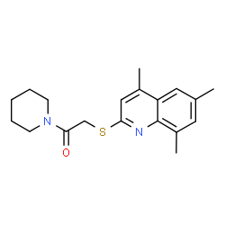 ChemSpider 2D Image | 1-(1-Piperidinyl)-2-[(4,6,8-trimethyl-2-quinolinyl)sulfanyl]ethanone | C19H24N2OS