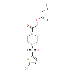 ChemSpider 2D Image | 2-{4-[(5-Chloro-2-thienyl)sulfonyl]-1-piperazinyl}-2-oxoethyl methoxyacetate | C13H17ClN2O6S2