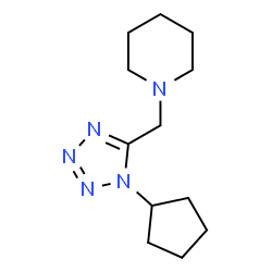 ChemSpider 2D Image | 1-(1-Cyclopentyl-1H-tetrazol-5-ylmethyl)-piperidine | C12H21N5