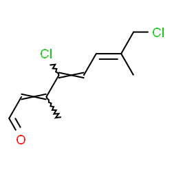 ChemSpider 2D Image | (2E,4Z,6E)-4,8-Dichloro-3,7-dimethyl-2,4,6-octatrienal | C10H12Cl2O
