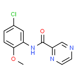 ChemSpider 2D Image | N-(5-Chloro-2-methoxyphenyl)-2-pyrazinecarboxamide | C12H10ClN3O2