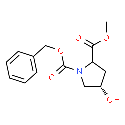 ChemSpider 2D Image | 1-Benzyl 2-methyl (4S)-4-hydroxy-1,2-pyrrolidinedicarboxylate | C14H17NO5