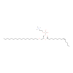 ChemSpider 2D Image | (2R)-3-(Octadecyloxy)-2-[(9Z)-9-tetradecenoyloxy]propyl 2-(trimethylammonio)ethyl phosphate | C40H80NO7P