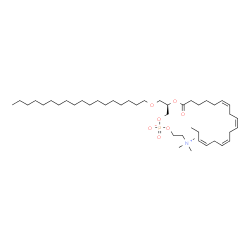 ChemSpider 2D Image | (2R)-2-[(6Z,9Z,12Z,15Z)-6,9,12,15-Octadecatetraenoyloxy]-3-(octadecyloxy)propyl 2-(trimethylammonio)ethyl phosphate | C44H82NO7P