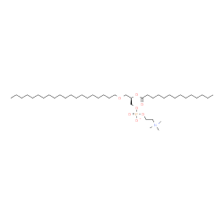 ChemSpider 2D Image | (2R)-3-(Icosyloxy)-2-(tetradecanoyloxy)propyl 2-(trimethylammonio)ethyl phosphate | C42H86NO7P