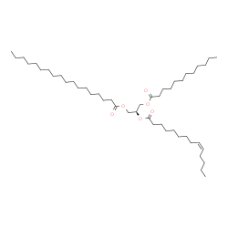ChemSpider 2D Image | 3-(Dodecanoyloxy)-2-[(9Z)-9-tetradecenoyloxy]propyl stearate | C47H88O6
